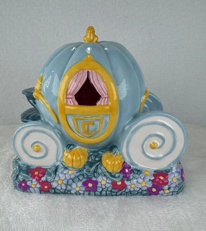 VTG 90s Disney Treasure Craft Cinderella Pumpkin Carriage Porcelain Bank - Image 2 of 4
