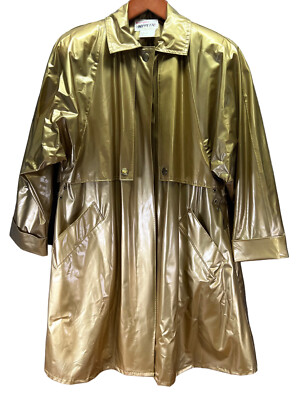 Vintage Kenn Sporn by Whippette Vinyl Gold Metallic Rain Coat S
