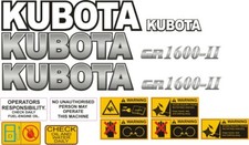 Set decalcomanie per falciatrice Kubota GR1600-II 