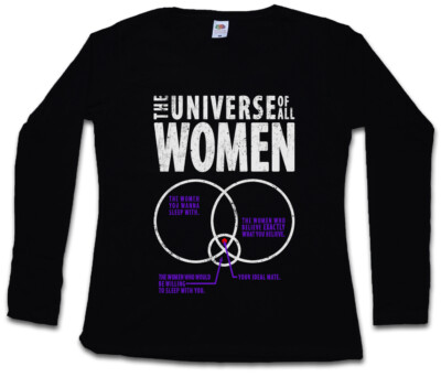 THE UNIVERSE OF WOMEN LOGO II WOMEN LONG SLEEVE T-SHIRT The Big Fun Bang Nerd
