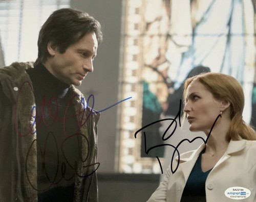 David Duchovny & Gillian Anderson signed 10x8 photo RACC Trusted seller ACOA