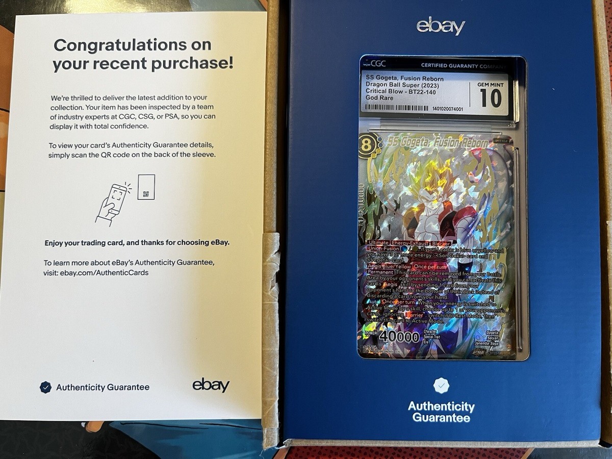 SS Gogeta Fusion Reborn BT22-140 GDR God Rare CGC 10 Gem Mint SS Gogeta Fusion Reborn BT22-140 GDR God Rare CGC 10 Gem Mint