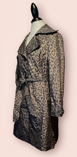 Towne by London Fog Small Trench Coat Animal Print Tan & Black - Picture 16 of 24