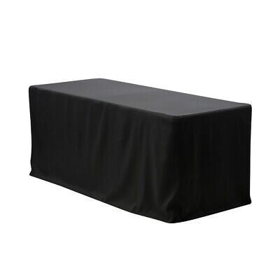 5 Feet Black Tablecloth Fitted Polyester Table Cover Wedding Banquet Event Tablecloth Black 