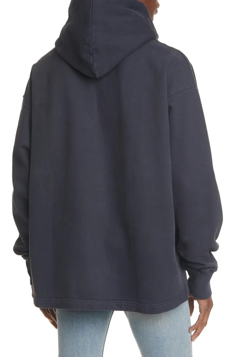 NEW Acne Studios Franklin H Stamp Hooded Sweatshirt - Distressed Black - XL image 2
