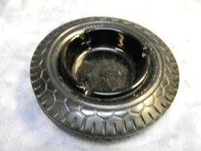 KELLY SPRINGFIELD VINTAGE HARD RUBBER TIRE ASHTRAY ORIGINAL W/GLASS INSERT