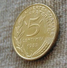 Coins, One Coin Over 5 Centimes, 1983 Year. France!!!
