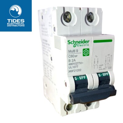 Schneider MCB 2 Amp zweipolig Typ B B2 Multi9 C60sp IL1077 M9F21202