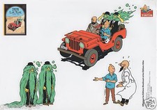 PLANCHE DE 4 AUTOCOLLANTS TINTIN AU PAYS DE L'OR NOIR par HERGE 21 CM X 14,9 CM