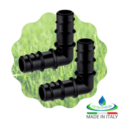 RACCORDO GOMITO 90° PORTAGOMMA RACCORDI GOMITI IRRIGAZIONE TUBO ALA GOCCIOLANTE