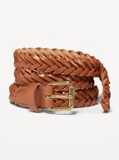 Old Navy Women's Slim Braided Faux-Leather Belt 0.75-inch Size XS-S M-L XL-XXL