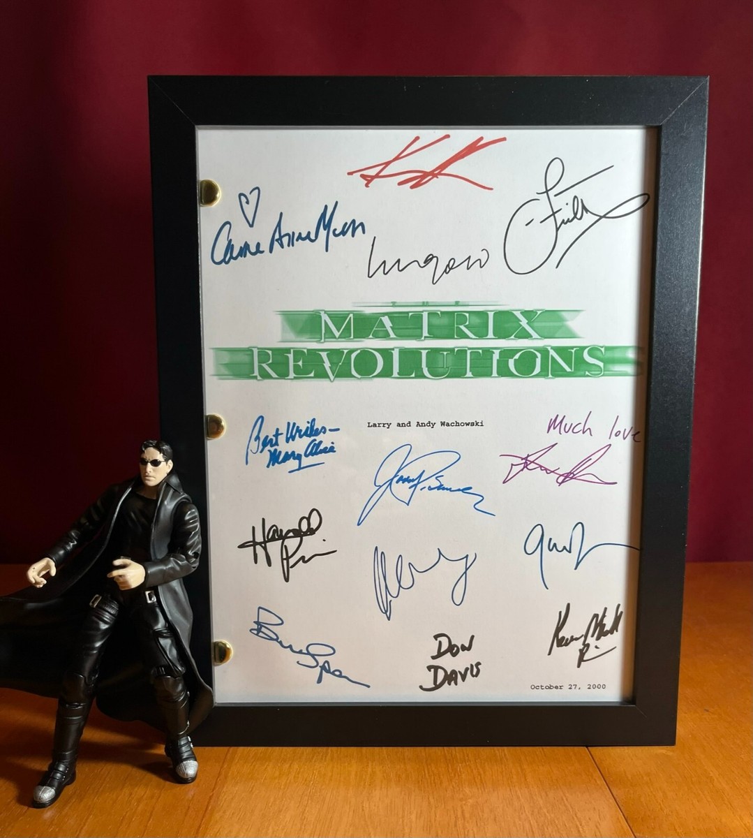 The Matrix Revolutions Script Signed- Autograph Reprints- 137