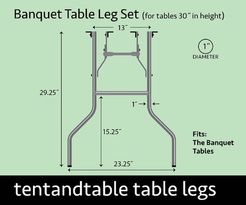 Replacement Leg Set for 30 in Tall 8 ft Long Rectangle Banquet Folding Table - Picture 2 of 7