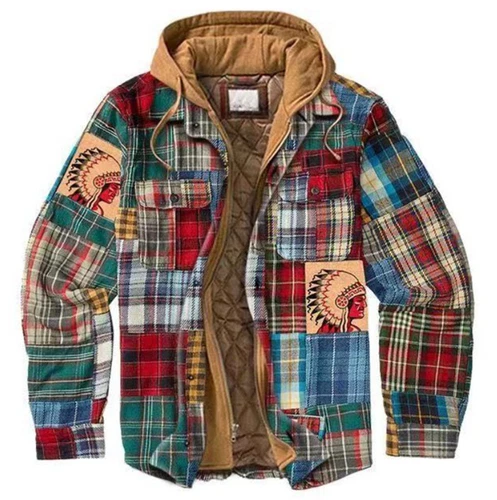 Men Plaid Work Jacket Lumberjack Hooded Flannel Shirt Sherpa Warm Hoodie New - Picture 57 of 76
