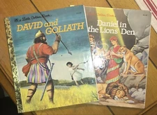 Vintage A Little Golden Book Daniel in the Lions' Den David & Goliath 2 Books