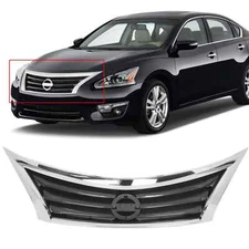 Front Bumper Upper Grille Assembly Chrome Trim For 2013-2015 14 Nissan Altima