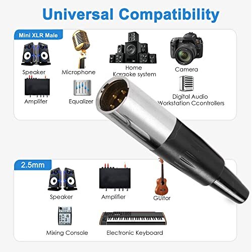 4Pin Mini XLR Connector TA4F Adapter Male Plug Mic 4Pin Mini XLR Male - Picture 4 of 7