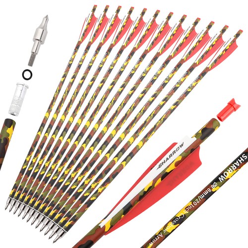 12x 16" 17" 18" 20" 22" Crossbow Bolts Archery Carbon Arrows Bow Hunting Shoot - Picture 9 of 19