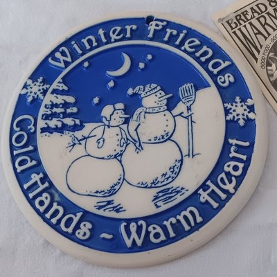 Seneca Ceramics Bread Warmer Winter Friends Phelps NY Handcrafted New w/Tags 
