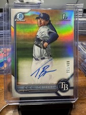 Taj Bradley Auto /499 2022 Bowman Chrome Prospects 1st Refractor #CPA-TB Rays