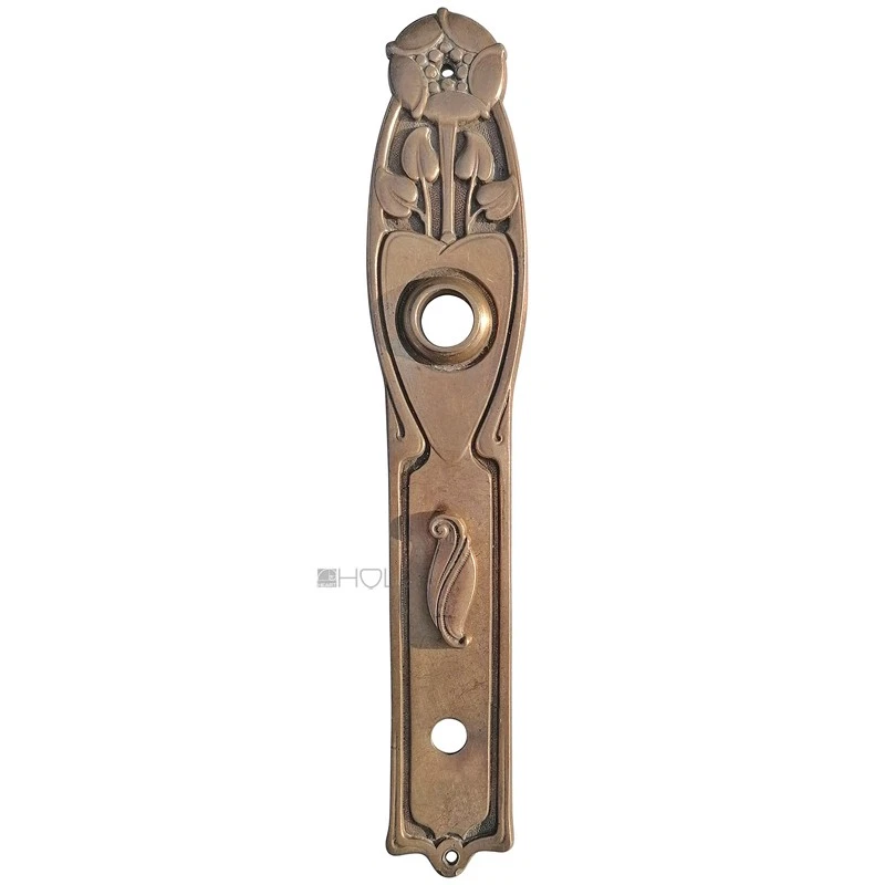 Poignée De Porte Art Nouveau Florale Ancienne Avec Verrou De Nuit 17,3Mm 78 - Photo 1/1