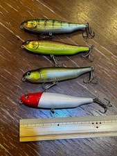 Megabass Giant Dog X Lure 4pcs Black Bass Fishing Bait, Used, Slight Wear