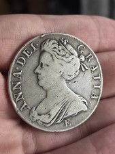 Anne Crown, 1707, Union With Scotland, Edinburgh Mint And E Mintmark. Rare!!