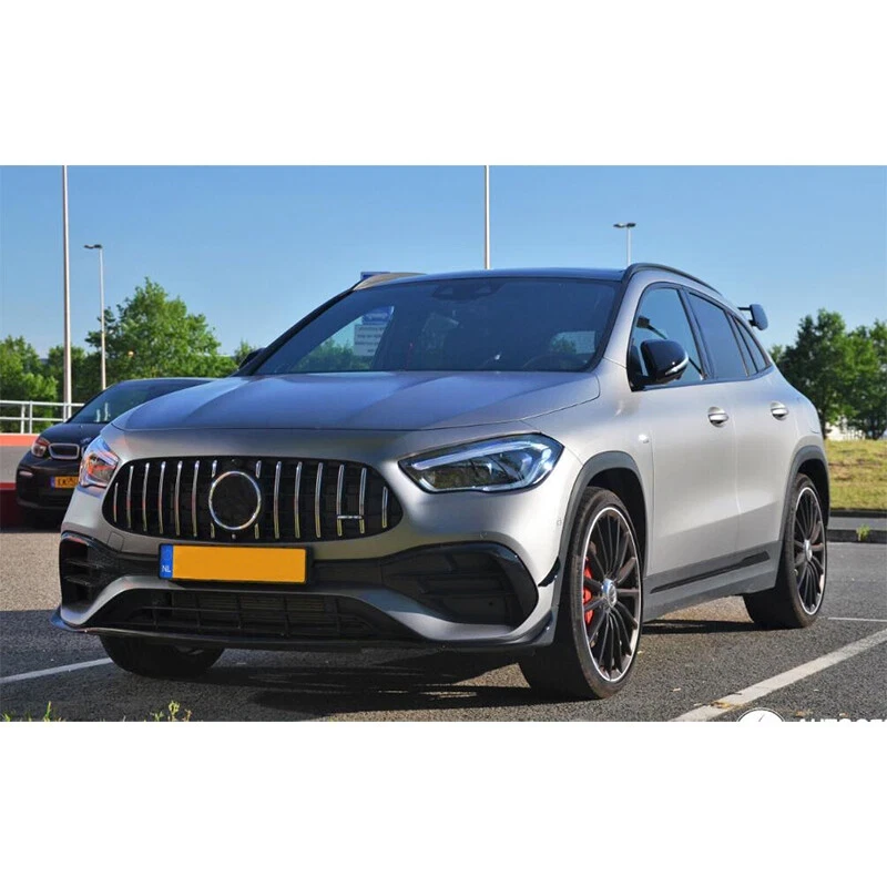 Chrome+Black Fits Mercedes Benz H247 GLA200 GLA250 2020-2023 Front Bumper Grille - Image 4 of 4