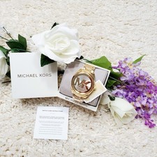 Michael Kors Gold-Tone Logo Quartz Womens Wri...