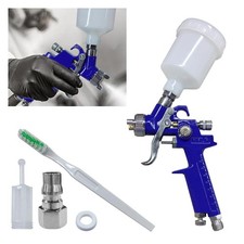 Mini HVLP Touch Up Spray Gun with 1 mm Nozzle, 125 cc Cup 1.0, White Blue
