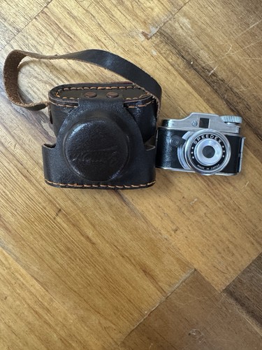 made in japan miniature Spy Camera In Leather Case Vintage Speedex ...