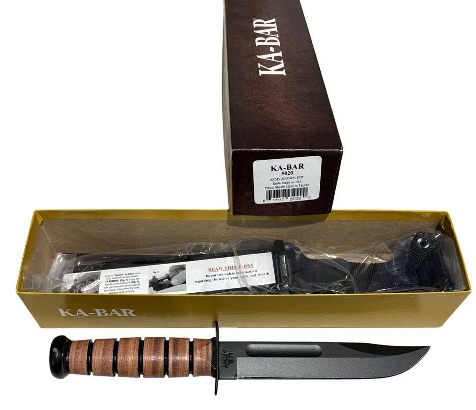 KABAR 5020 EJÉRCITO DE EE. UU. Borde Recto Lucha Militar Cuchillo Táctico Funda de Plástico Foto 2 de 3