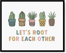 Let'S Root for Each Other, Kids Bedroom Wall Art, Children'S Inspiration Quote,