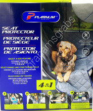PLATINUM SERIES SEAT PROTECTOR 4 IN 1 FITS MOST VEHICLES PET PROOF STORAGE POUCH