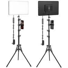 2-Pack LED Video Light Kit with 63'' Tripod Stand, 2500K-8500K Dimmable Studi...