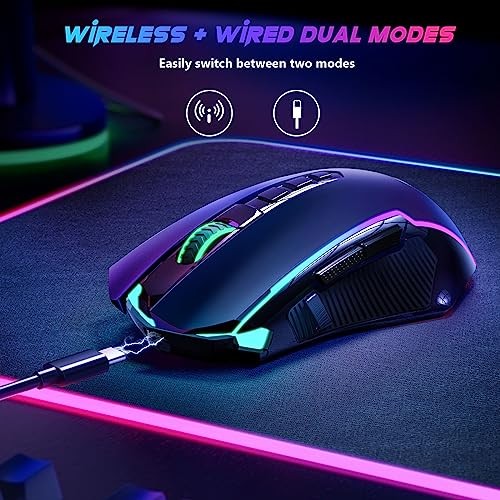 Redragon Gaming Mouse, Wireless Gaming Mouse with 9 Programmable Buttons, RGB - Picture 5 of 5