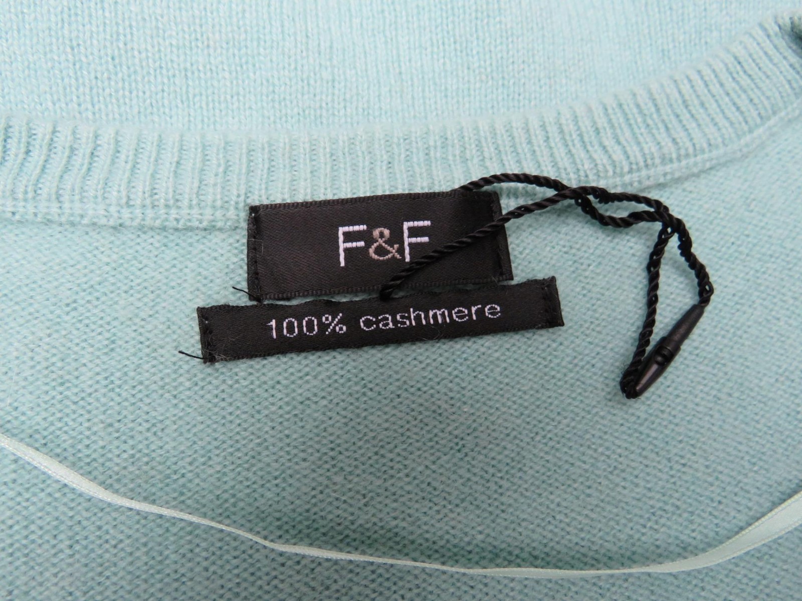 Florence & Fred 100percent Cashmere Spearmint Blue Scoop Neck Jumper 10 image 6