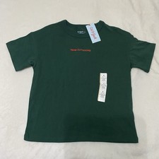 NWT Cat Jack Green T-shirt Short Sleeve Crew Neck 100 Cotton Size S 6/7 