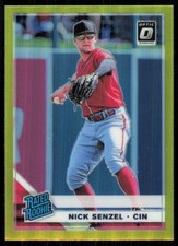 2019 Donruss Optic Lime Green Prizm Nick Senzel Cincinnati Reds #89