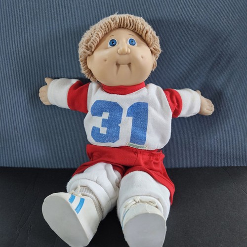 Vintage 1978-82 Cabbage Patch Kids Boy Doll Tan Hair Blue Eyes Sweat Suit - Bild 12 von 12