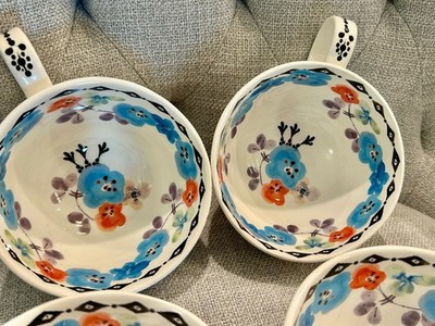 Set of 4 - Anthropologie mugs - ISIDRE collection coffee tea soup signed IC