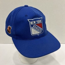 Vintage New York Rangers Hat Cap Strap Back Blue Center Ice NHL Hockey Starter