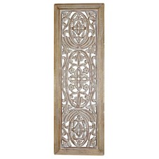 Benzara Rectangular Mango Wood Wall Panel Hand Crafted With Intricate Carving, W
