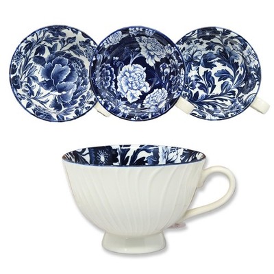 Tasse Tee 390ml Fleur Orientalisch Vintage Floral Fine China Keramik zufälliges Design