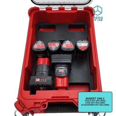 M12 Mixed Battery Organizer for Milwaukee Compact Packout insert