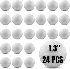 Round Foam Balls 1.3-Inch White 24 Pack for Crafts and DIY Projects