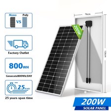 200W Watt Mono Solar Panel Charging Off-grid Battery Power Home Boat Camping 12V