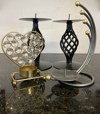 Metal Candle Holders Mixed Lot Black Gold Silver Home Decor