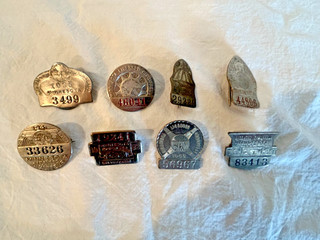 8 Vintage Chauffeur's License Badges/Pin Backs 1930's &40's Minnesota