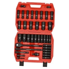  1/2" Drive Master Impact Socket Set, 38 Piece 1/2" Dr. 36pcs Set (Metric&SAE)